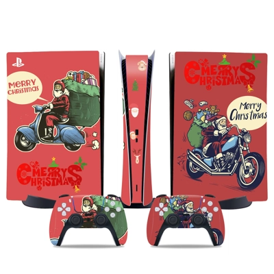 Merry Christmas decal skin for PS5 Digital Console and two Controllers