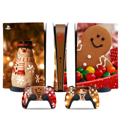 Gingerbread man decal skin for PS5 Digital Console and two Controllers