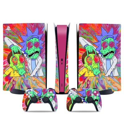 Rick and Morty decal skin for PS5 Digital Console and two .. Rick and Morty decal skin for PS5 Digital Console and two ..