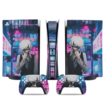 Tokyo Ghoul decal skin for PS5 Digital Console and two Controllers