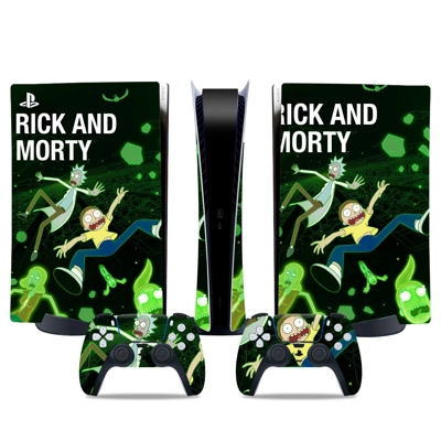 Rick and Morty decal skin for PS5 Digital Console and two .. Rick and Morty decal skin for PS5 Digital Console and two ..