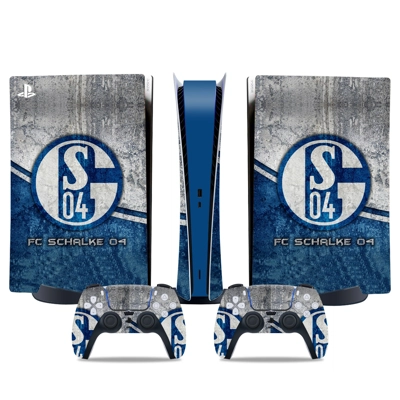 FC Schalke 04 decal skin for PS5 Digital Console and two Controllers