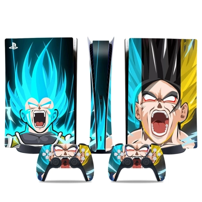 Dragon Ball Z decal skin for PS5 Digital Console and two C.. Dragon Ball Z decal skin for PS5 Digital Console and two C..