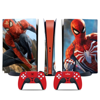 Spiderman decal skin for PS5 Digital Console and two Contr.. Spiderman decal skin for PS5 Digital Console and two Contr..
