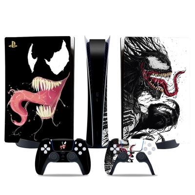 Venom decal skin for PS5 Digital Console and two Controllers