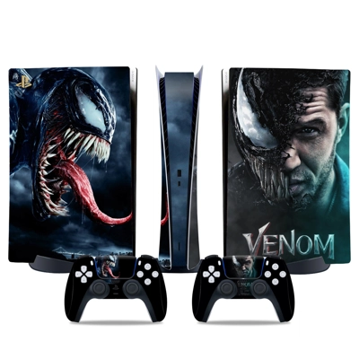 Venom decal skin for PS5 Digital Console and two Controllers Venom decal skin for PS5 Digital Console and two Controllers