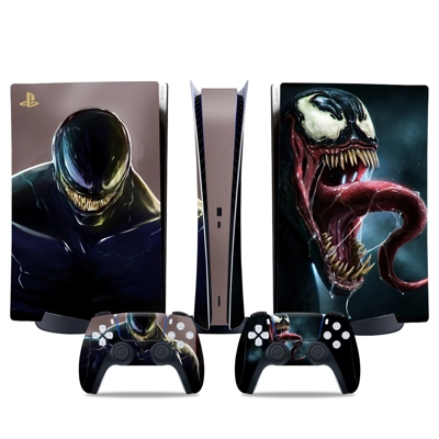 Venom decal skin for PS5 Digital Console and two Controllers Venom decal skin for PS5 Digital Console and two Controllers