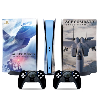 ACE Combat 7 decal skin for PS5 Digital Console and two Controllers