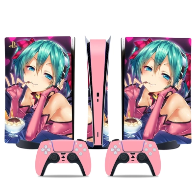 Anime decal skin for PS5 Digital Console and two Controllers Anime decal skin for PS5 Digital Console and two Controllers