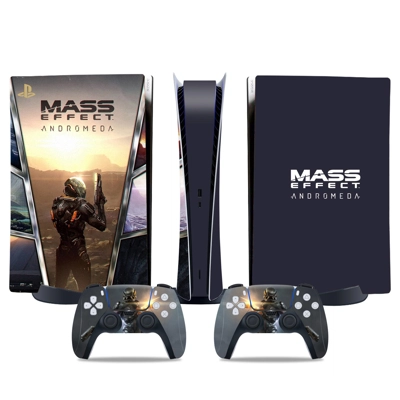 Mass Effect decal skin for PS5 Digital Console and two Controllers