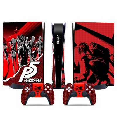 Persona 5 decal skin for PS5 Digital Console and two Contr.. Persona 5 decal skin for PS5 Digital Console and two Contr..