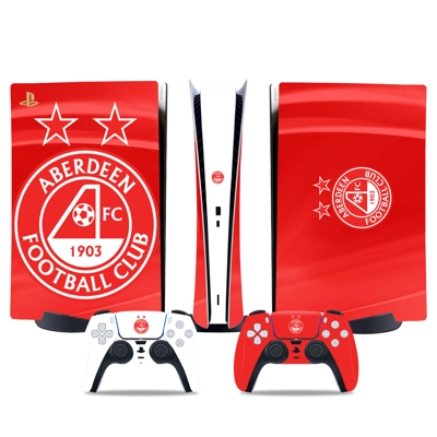 Aberdeen Football Club decal skin for PS5 Digital Console and two Controllers