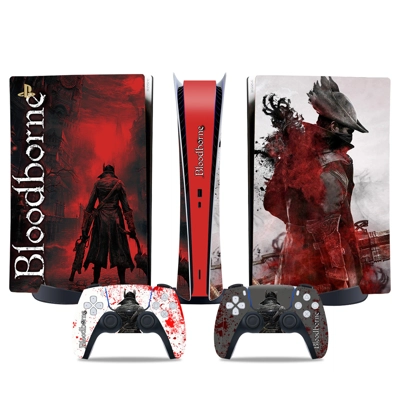 Bloodborne decal skin for PS5 Digital Console and two Controllers