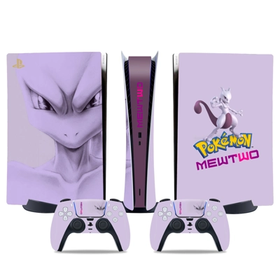 Pokemon Mewtwo decal skin for PS5 Digital Console and two .. Pokemon Mewtwo decal skin for PS5 Digital Console and two ..