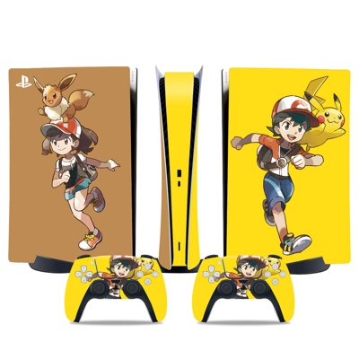 Pikachu decal skin for PS5 Digital Console and two Control.. Pikachu decal skin for PS5 Digital Console and two Control..