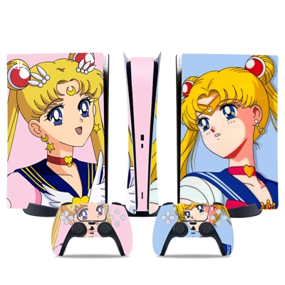 Sailor Moon decal skin for PS5 Digital Console and two Con.. Sailor Moon decal skin for PS5 Digital Console and two Con..