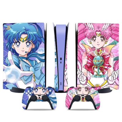 Sailor Moon decal skin for PS5 Digital Console and two Con.. Sailor Moon decal skin for PS5 Digital Console and two Con..