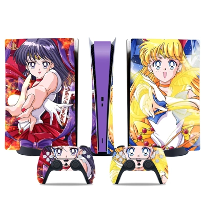 Sailor Moon decal skin for PS5 Digital Console and two Con.. Sailor Moon decal skin for PS5 Digital Console and two Con..