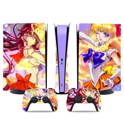 Sailor Moon decal skin for PS5 Digital Console and two Con.. Sailor Moon decal skin for PS5 Digital Console and two Con..