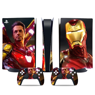 Ironman decal skin for PS5 Digital Console and two Control.. Ironman decal skin for PS5 Digital Console and two Control..