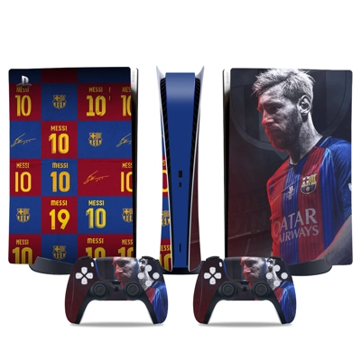 Messi decal skin for PS5 Digital Console and two Controllers Messi decal skin for PS5 Digital Console and two Controllers