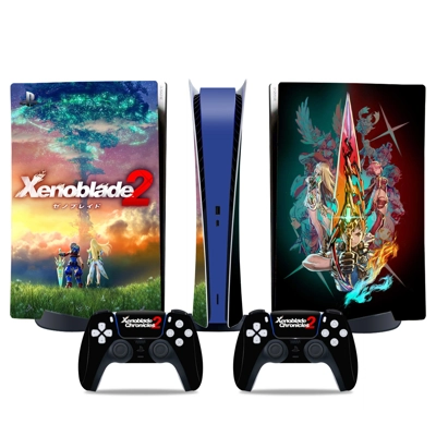 Xenoblade 2 decal skin for PS5 Digital Console and two Con.. Xenoblade 2 decal skin for PS5 Digital Console and two Con..