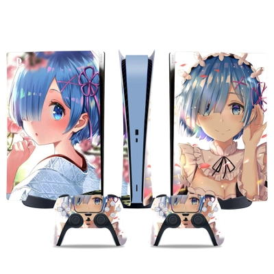Re Zero decal skin for PS5 Digital Console and two Control.. Re Zero decal skin for PS5 Digital Console and two Control..
