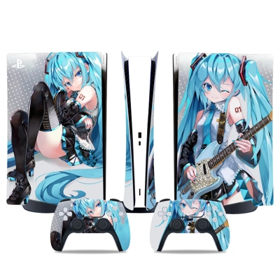 Hatsune Miku decal skin for PS5 Digital Console and two Co.. Hatsune Miku decal skin for PS5 Digital Console and two Co..