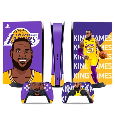Los Angeles Lakers decal skin for PS5 Digital Console and two Controllers