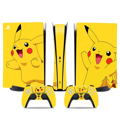 Pikachu decal skin for PS5 Digital Console and two Control.. Pikachu decal skin for PS5 Digital Console and two Control..