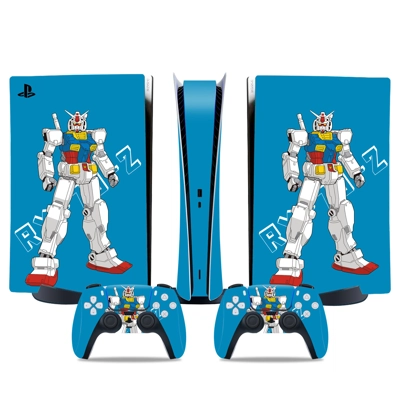 Gundam decal skin for PS5 Digital Console and two Controll.. Gundam decal skin for PS5 Digital Console and two Controll..