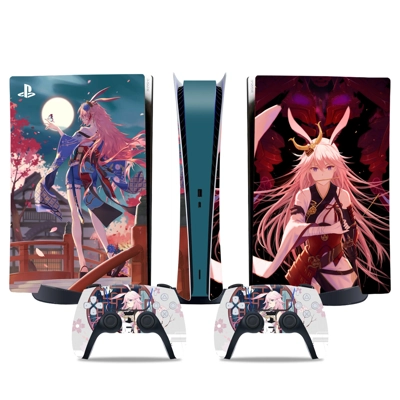Hatsune Miku decal skin for PS5 Digital Console and two Co.. Hatsune Miku decal skin for PS5 Digital Console and two Co..
