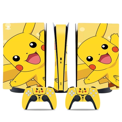 Pikachu decal skin for PS5 Digital Console and two Control.. Pikachu decal skin for PS5 Digital Console and two Control..