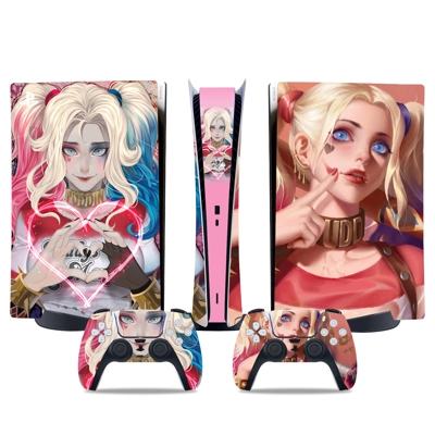 Harley Quinn decal skin for PS5 Digital Console and two Co.. Harley Quinn decal skin for PS5 Digital Console and two Co..
