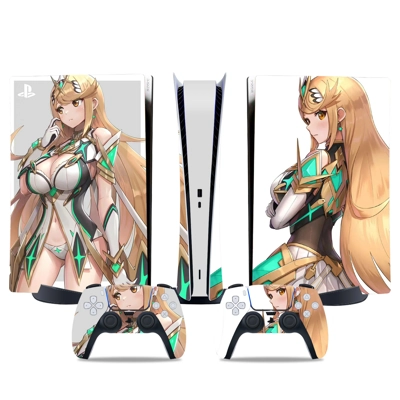 Anime Girl decal skin for PS5 Digital Console and two Cont.. Anime Girl decal skin for PS5 Digital Console and two Cont..