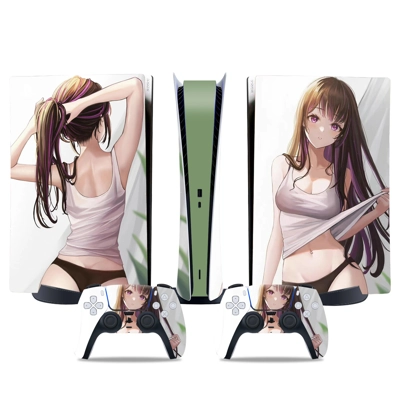 Anime Ayane decal skin for PS5 Digital Console and two Con.. Anime Ayane decal skin for PS5 Digital Console and two Con..
