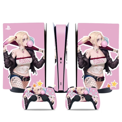 Harley Quinn decal skin for PS5 Digital Console and two Co.. Harley Quinn decal skin for PS5 Digital Console and two Co..