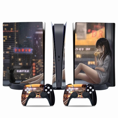 Anime decal skin for PS5 Digital Console and two Controllers