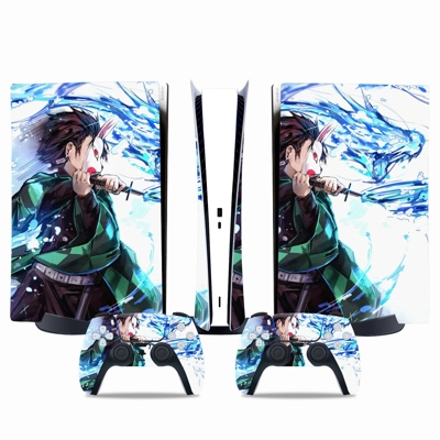 Demon Slayer decal skin for PS5 Digital Console and two Co.. Demon Slayer decal skin for PS5 Digital Console and two Co..