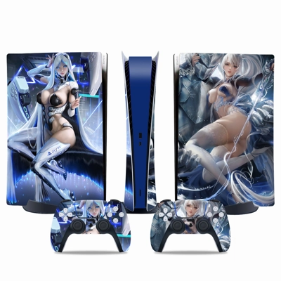 Anime Girl decal skin for PS5 Digital Console and two Cont.. Anime Girl decal skin for PS5 Digital Console and two Cont..