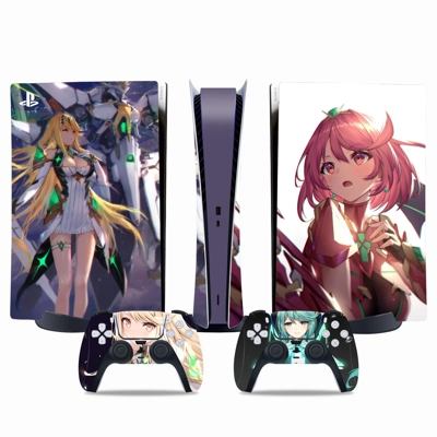 Anime decal skin for PS5 Digital Console and two Controllers Anime decal skin for PS5 Digital Console and two Controllers