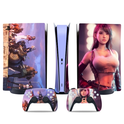 Final Fantasy 7 decal skin for PS5 Digital Console and two.. Final Fantasy 7 decal skin for PS5 Digital Console and two..
