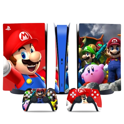 Super Mario decal skin for PS5 Digital Console and two Con.. Super Mario decal skin for PS5 Digital Console and two Con..