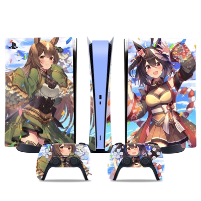 Anime Girl decal skin for PS5 Digital Console and two Cont.. Anime Girl decal skin for PS5 Digital Console and two Cont..