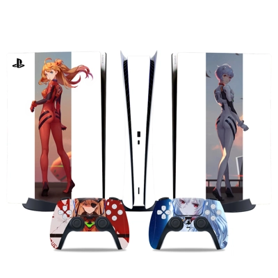 Anime Girl decal skin for PS5 Digital Console and two Cont.. Anime Girl decal skin for PS5 Digital Console and two Cont..