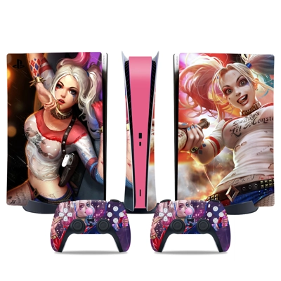 Harley Quinn decal skin for PS5 Digital Console and two Co.. Harley Quinn decal skin for PS5 Digital Console and two Co..
