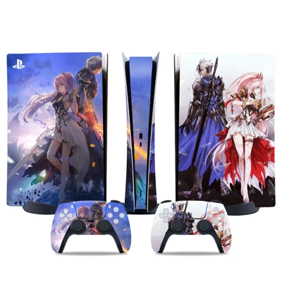 Anime Girl decal skin for PS5 Digital Console and two Cont.. Anime Girl decal skin for PS5 Digital Console and two Cont..