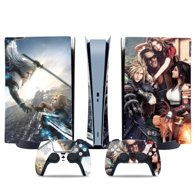 Final Fantasy decal skin for PS5 Digital Console and two Controllers