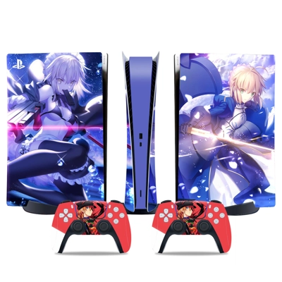 Anime Girl decal skin for PS5 Digital Console and two Cont.. Anime Girl decal skin for PS5 Digital Console and two Cont..