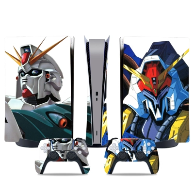 Gundam decal skin for PS5 Digital Console and two Controllers